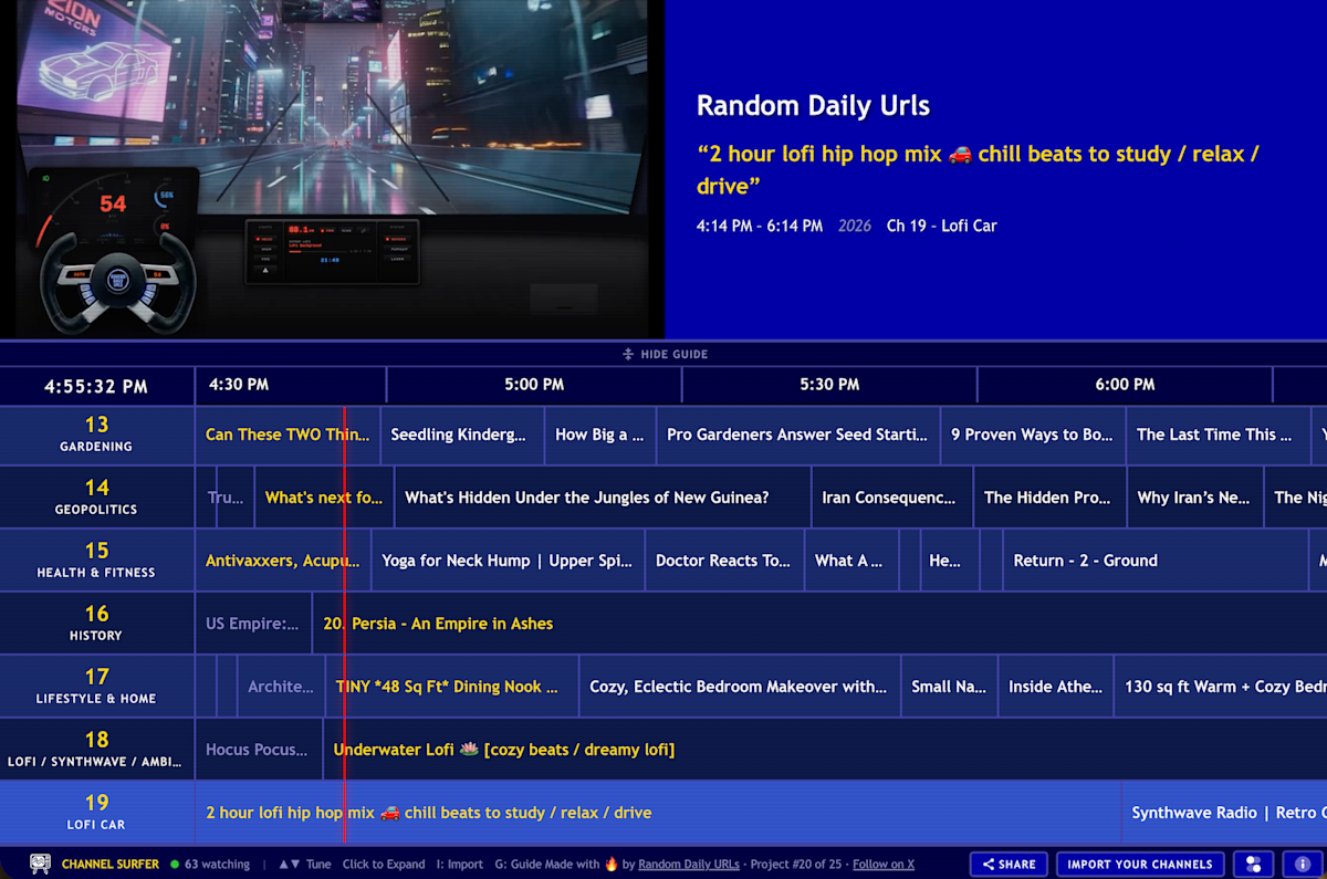 This web app lets you ‘channel surf’ YouTube like a ’90s kid watching cable