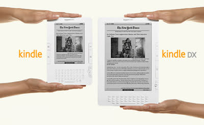 Amazon pledges its satellite internet starts this year 1 Promotional image of the old Kindle and Kindle DX